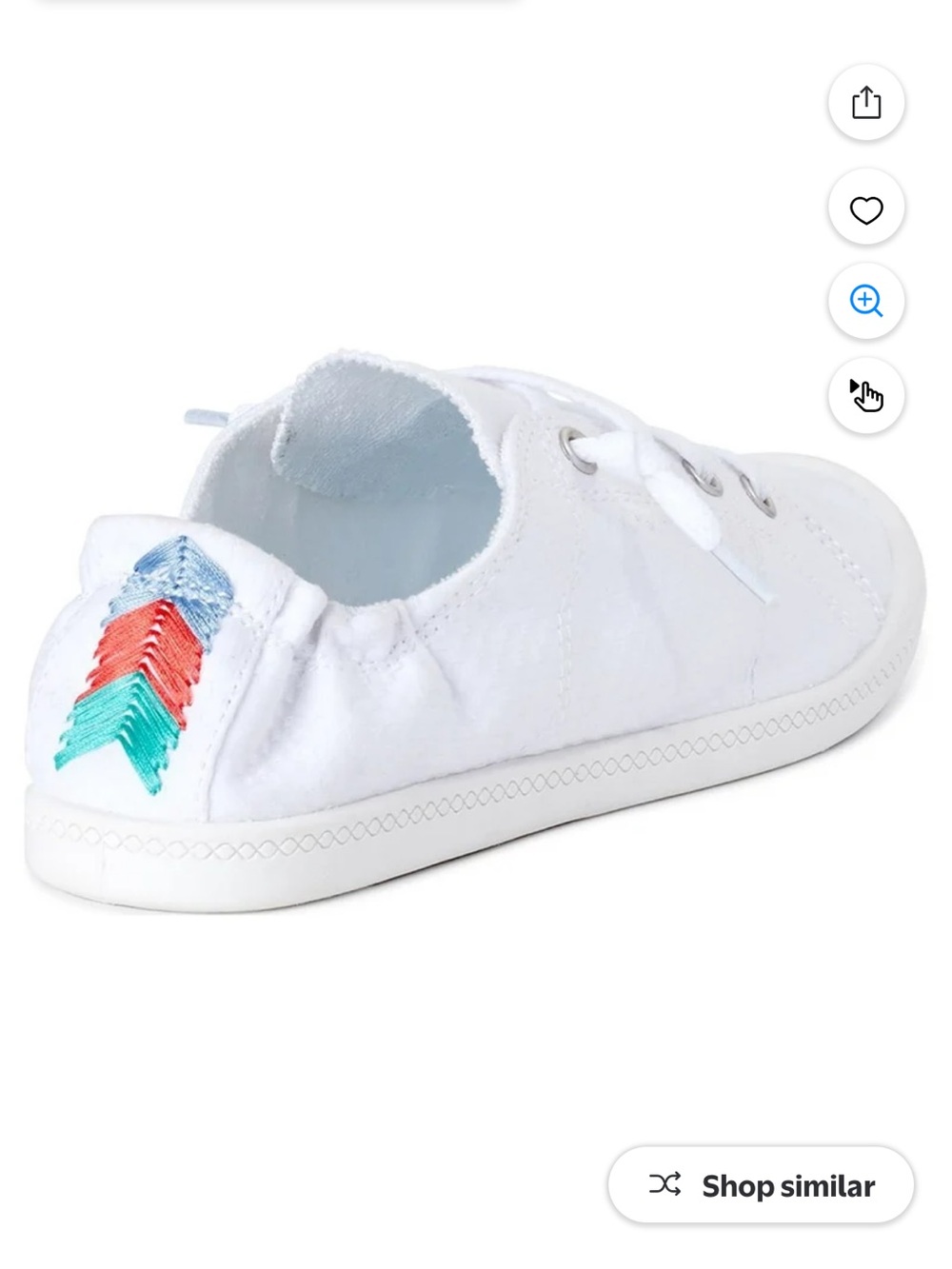 Time and Tru White Women's Casual Lace-Up Sneakers - Picture 2 of 5